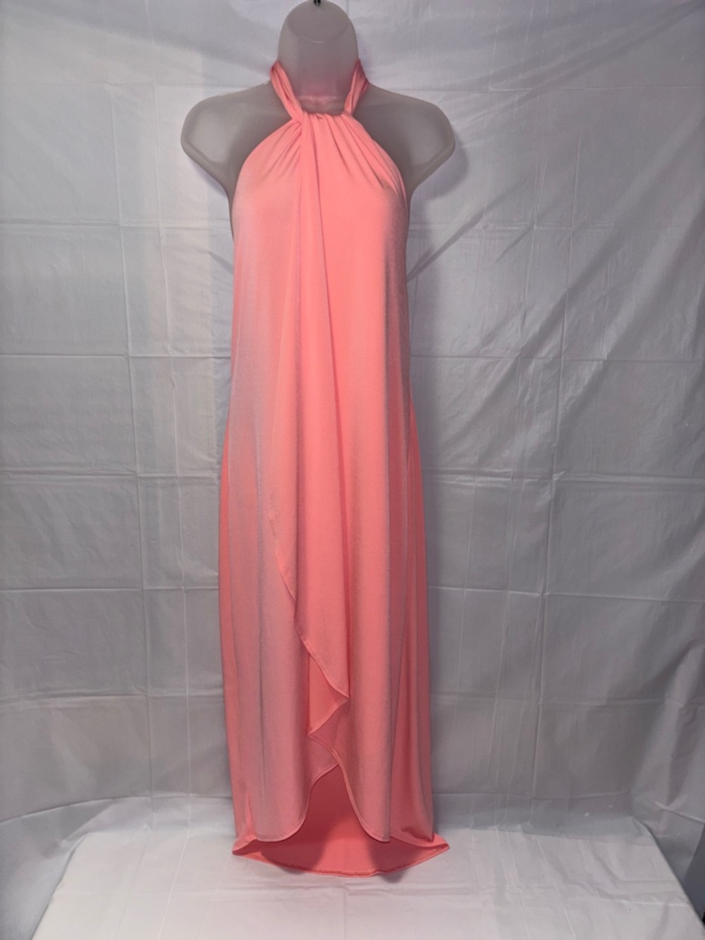 VENUS Coral Pink Halter Maxi Dress